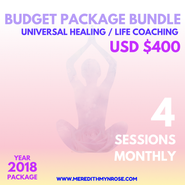 Universal Healing &amp; Life Coaching Budget Package Bundle4 Sessions $400To be used and completed in 1 months time